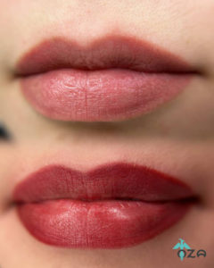 maquillage permanent lèvres par dermo- pigmentation à l'institut Oza à La Ciotat
