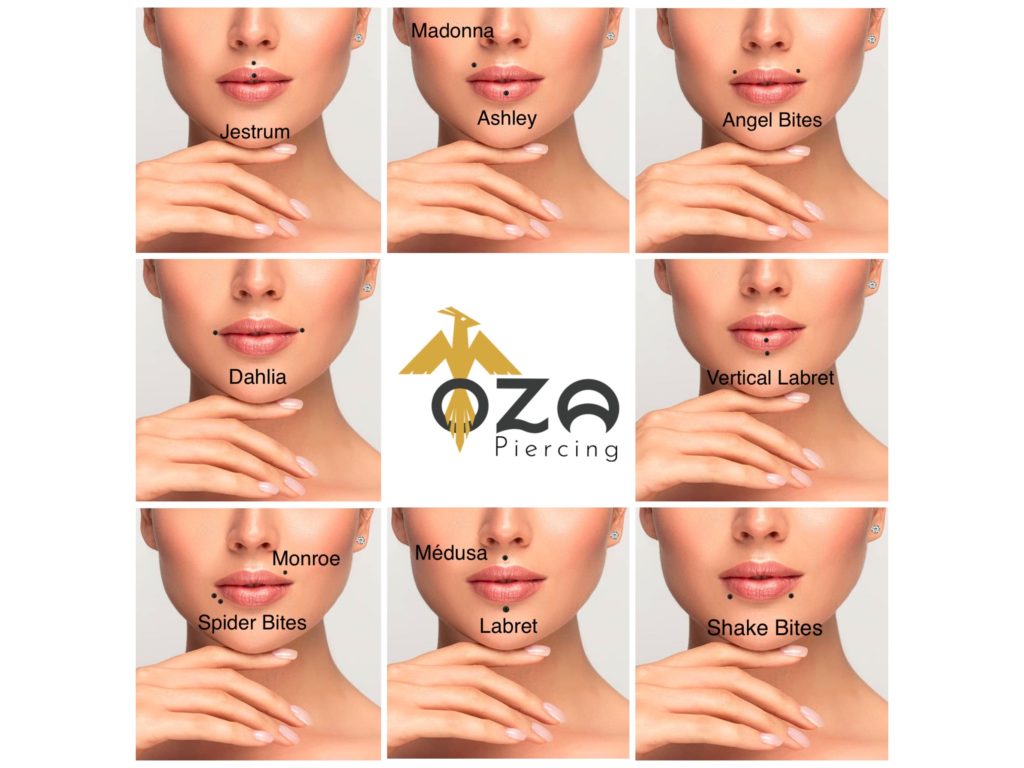 les différents piercings buccaux chez instant oza à la ciotat